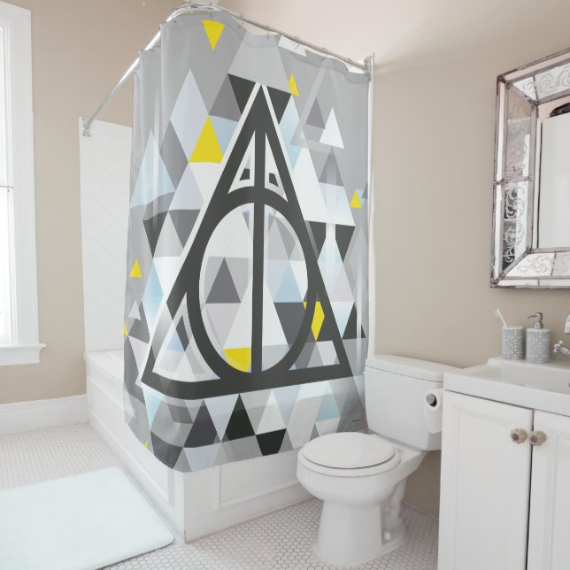 Rideaux De Douche Harry Potter | Geometric Deathly Hallows (En situation)