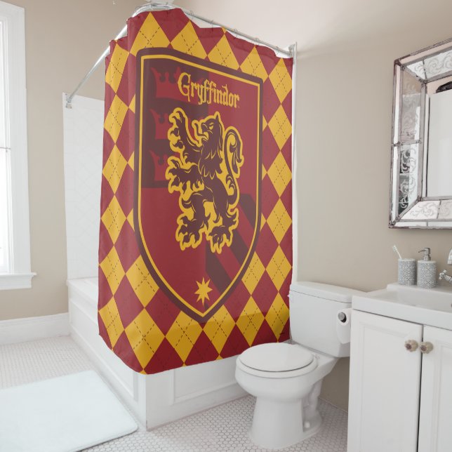 Rideaux De Douche Harry Potter | Gryffindor House Pride Crest (En situation)