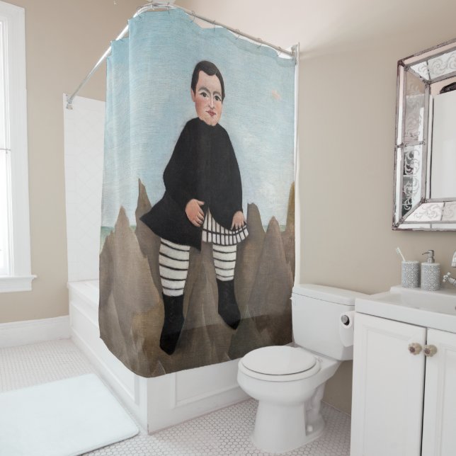 Rideaux De Douche Henri Rousseau - Garçon sur les rochers (En situation)