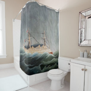 Rideaux De Douche Henri Rousseau - Le navire dans la tempête