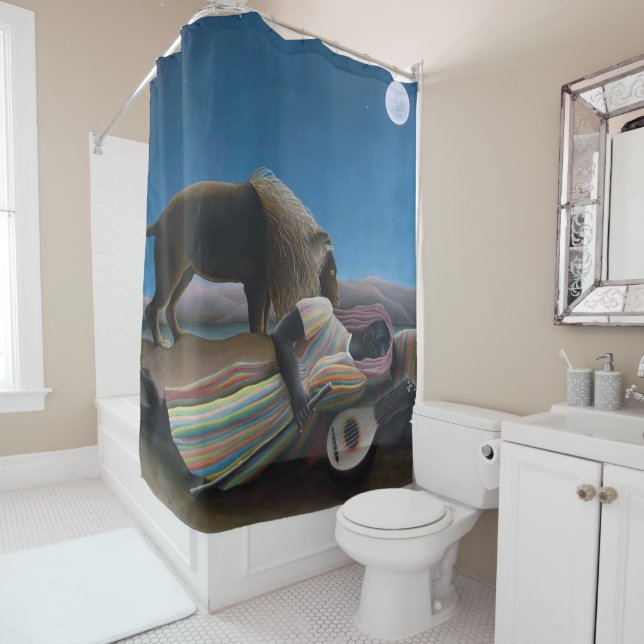 Rideaux De Douche Henri Rousseau - Les Tziganes qui dorment (En situation)