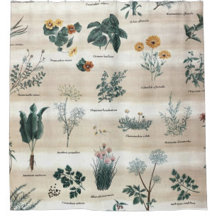 Rideaux De Douche Herbes Fleurs Plantes