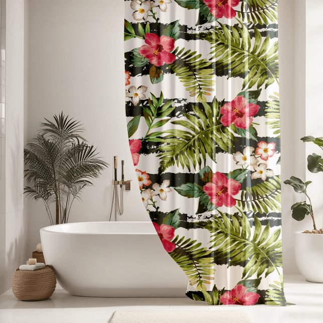 Rideaux De Douche Hibiscus tropical moderne (Créateur téléchargé)
