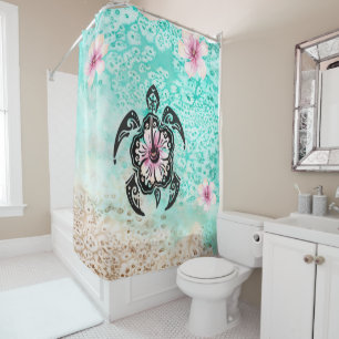 Rideaux De Douche Hibiscus Turtle