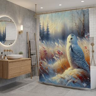 Rideaux De Douche Hibou des neiges dans la nature sauvage