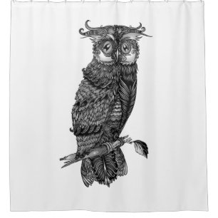 Rideaux De Douche Hibou gris