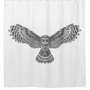 Rideaux De Douche Hibou Zendoodle de vol
