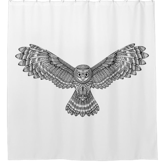 Rideaux De Douche Hibou Zendoodle de vol (Devant)