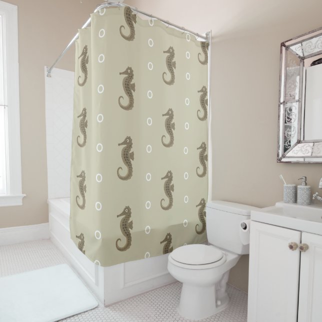 Rideaux De Douche Hippocampe neutre (En situation)