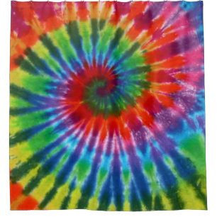 Rideaux De Douche Hippy Tie Dye 60s Retro Colorful Boho