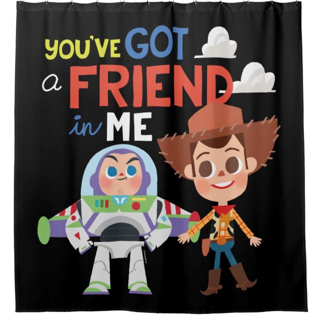 Rideaux De Douche Histoire du jouet | Caricature Buzz et Woody (Devant)