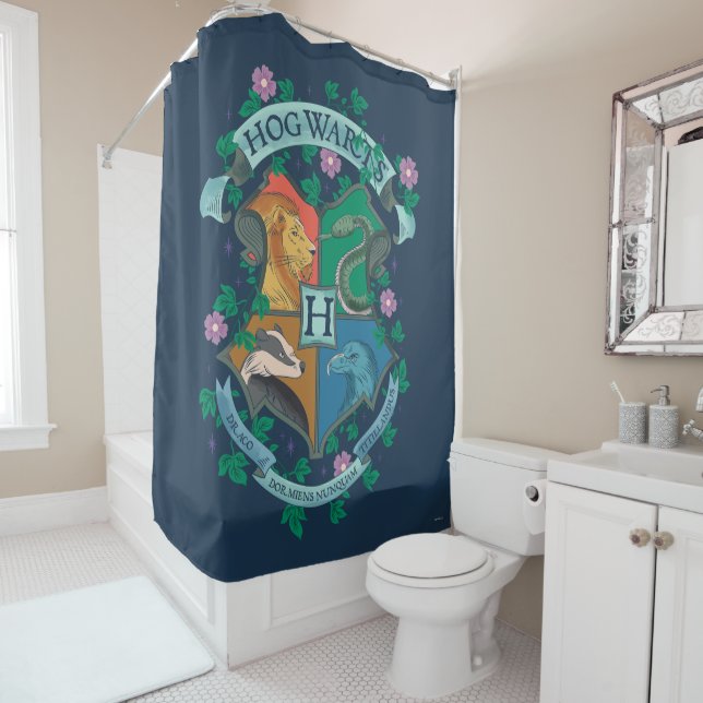 Rideaux De Douche HOGWARTS™ Floral Crest (En situation)