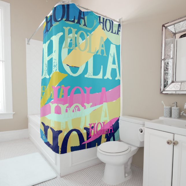 Rideaux De Douche Hola colorée Abstraite (En situation)