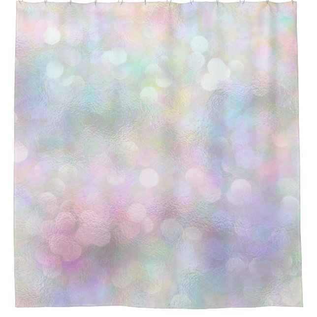Rideaux De Douche Holographie rose Abstrait Unicorne Girly Moderne (Devant)