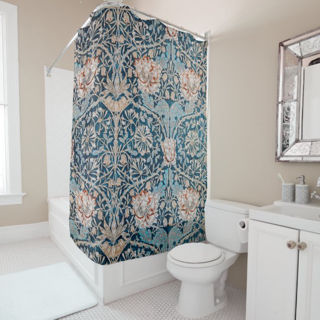Rideaux De Douche Honeysuckle, William Morris (En situation)
