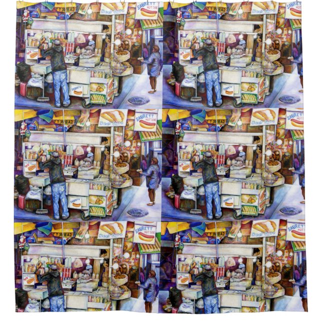 Rideaux De Douche Hot Dog God, New York City (Devant)