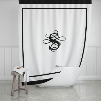 Rideaux De Douche Hôtel Élégant Chic Monogramme Esperluette
