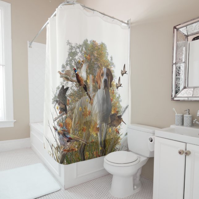 Rideaux De Douche Housse de couette avec motif de Pointer Anglais (En situation)