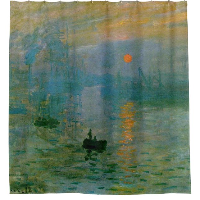 Rideaux De Douche Huile d'impressionisme de lever de soleil (Devant)