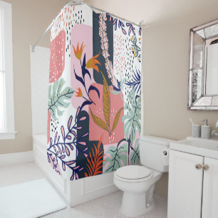 Rideaux De Douche Humeur   Abstrait Chic Moderne Bohème Peinture 