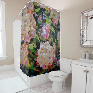 Rideaux De Douche Hydrangea Blossom Art Décoratif Floral Rose