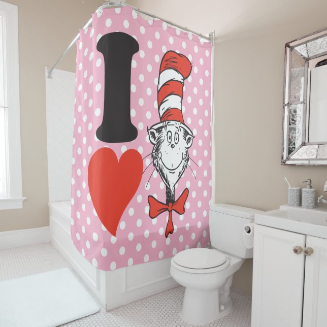 Rideaux De Douche I Heart Cat in the Casquette (En situation)