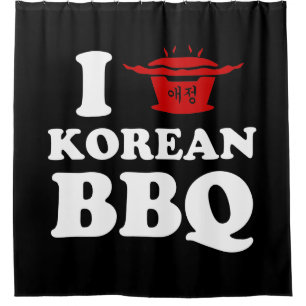 Rideaux De Douche I Love Korean BBQ (고 기 구 이)