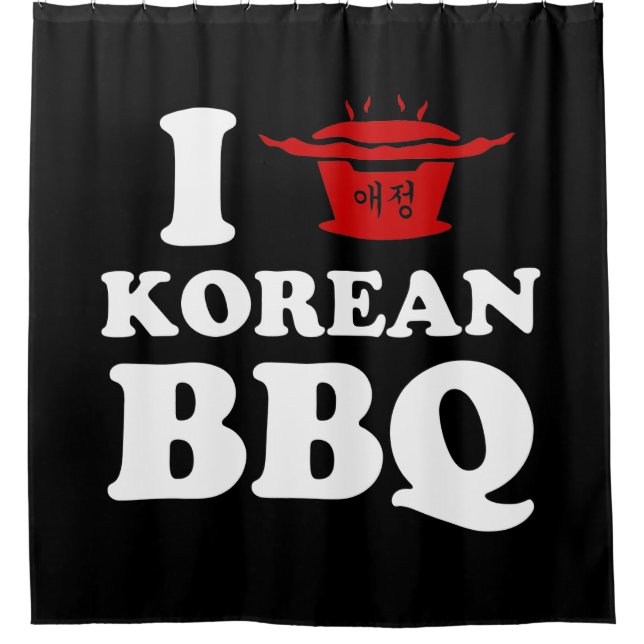 Rideaux De Douche I Love Korean BBQ (고 기 구 이) (Devant)