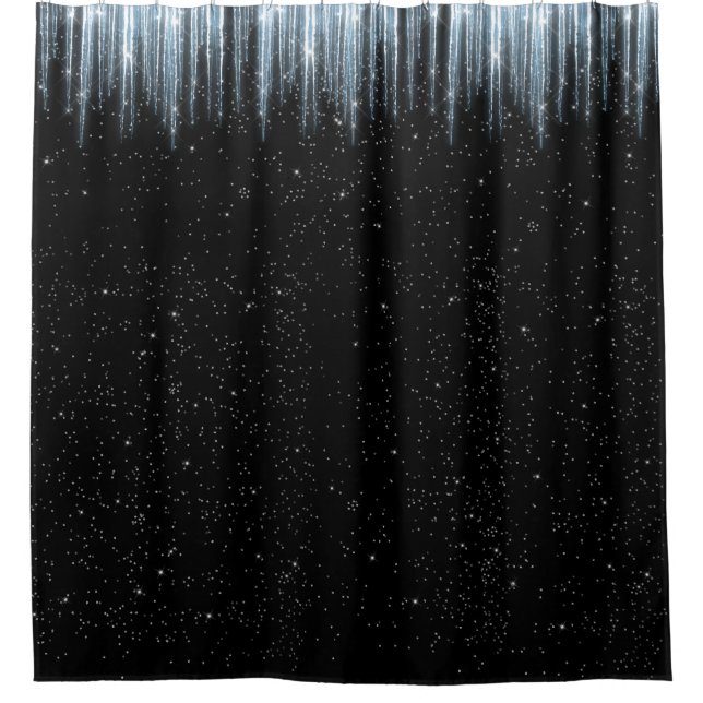 Rideaux De Douche Icicle mousseux Black Winter Décor (Devant)