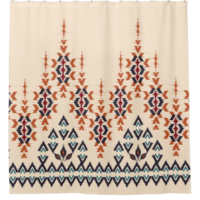 Rideaux De Douche Ikat ethnie abstrait bel art. Ikat sans soudure  (Devant)