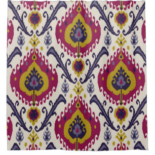 Rideaux De Douche Ikat sans couture motif arrière - plan Patte tradi