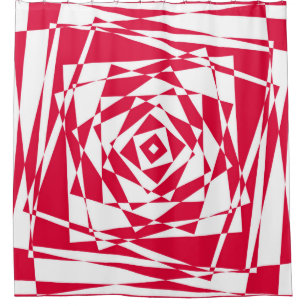 Rideaux De Douche Illusion abstraite rouge blanc