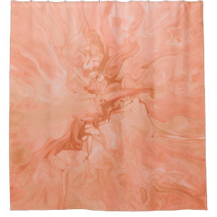 RIDEAUX DE DOUCHE ILLUSTRATION ABSTRAITE DE PASTEL CORAL