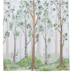 Rideaux De Douche Illustration aquarelle-Forêt de fées. Enfants i