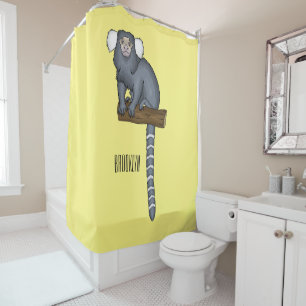 Rideaux De Douche Illustration de bande dessinée de ouistiti commun