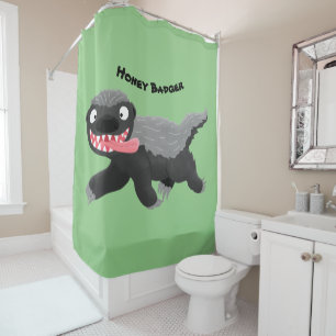 Rideaux De Douche Illustration de blaireau au miel affamé