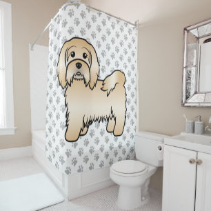 Rideaux De Douche Illustration de chien de dessin animé mignon Havan