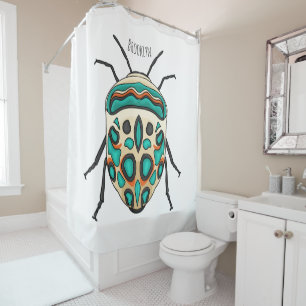 Rideaux De Douche illustration de dessin animé de punaise de Picasso