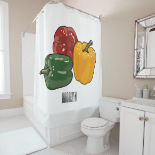 Rideaux De Douche Illustration de dessin de Capsicum