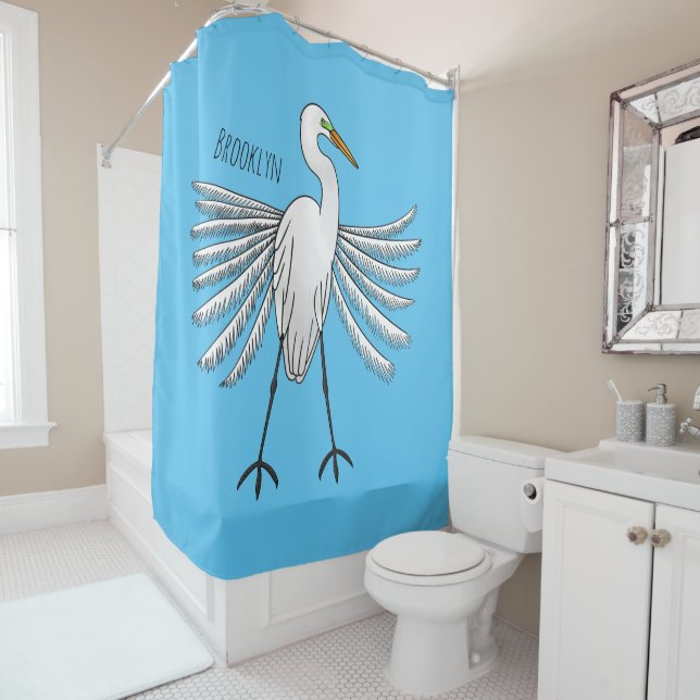 Rideaux De Douche Illustration de dessin d'oiseau de grand feu (En situation)