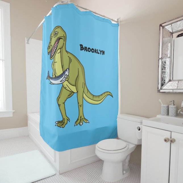 Rideaux De Douche Illustration de dinosaure T rex drôle (En situation)