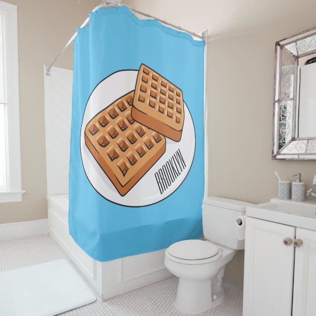 Rideaux De Douche Illustration de gaufre (En situation)