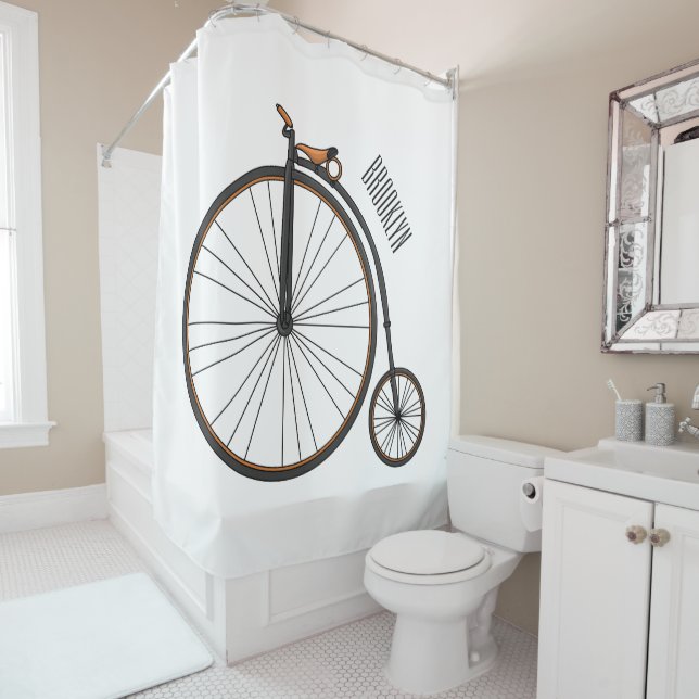 Rideaux De Douche Illustration de la bande dessinée de vélo à grande (En situation)