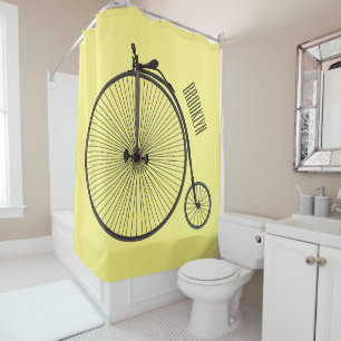 Rideaux De Douche Illustration de la bande dessinée de vélo à grande