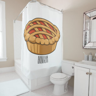 Rideaux De Douche Illustration de la caricature à tarte