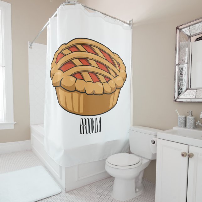 Rideaux De Douche Illustration de la caricature à tarte (En situation)