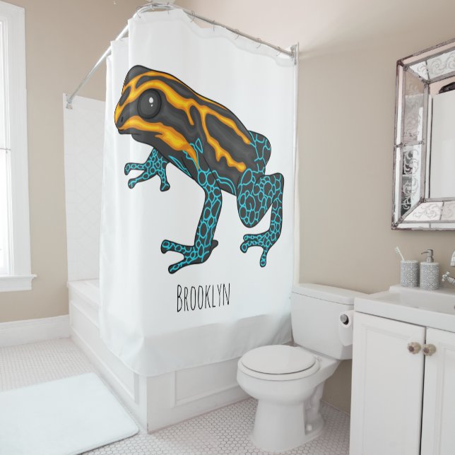 Rideaux De Douche Illustration de la grenouille à fléchettes de pois (En situation)
