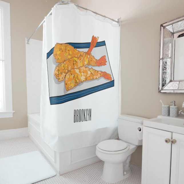 Rideaux De Douche Illustration de la tempura crevette (En situation)