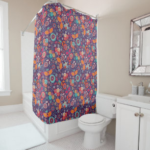 Rideaux De Douche Illustration de l'art coloré Nature Motif floral
