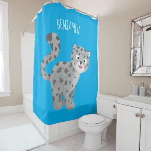 Rideaux De Douche Illustration de mignon léopard des neiges